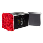 Black square box roses