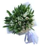 70 white tulips